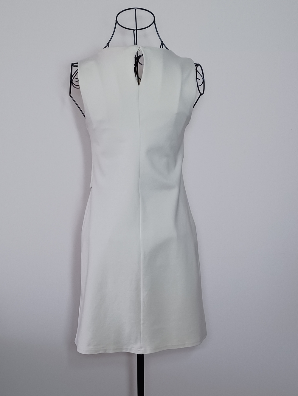 Primark Ivory Sheath Dress With Gold Button Detail- Size S - Picture 2 of 5